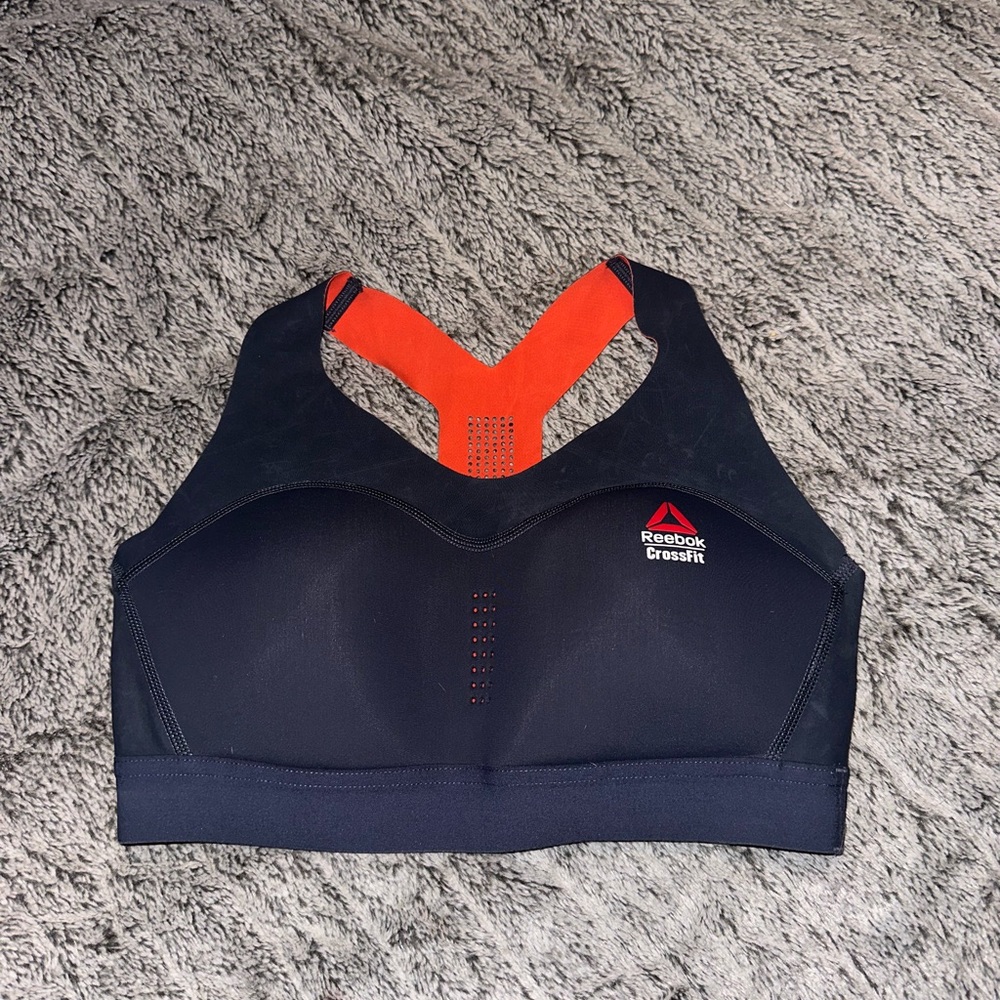 Reebok Black and Orange Sports Bra